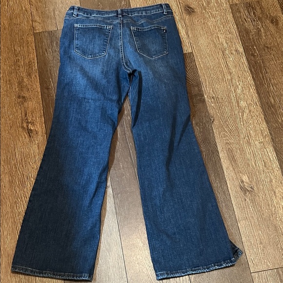 Maurice’s High-Rise Split Leg Dark Blue Flare Jeans - Picture 5 of 7